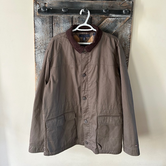 Men's Tommy Hilfiger Light Weight Chore Jacket w/Corduroy Collar - Picture 1 of 4